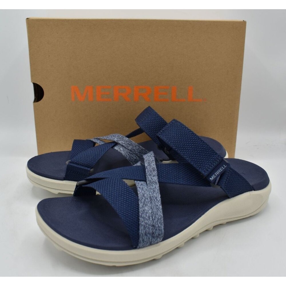 Merrell Womens Size 7 District 4 Mendi Sea Navy Open Toe Sandals Shoes